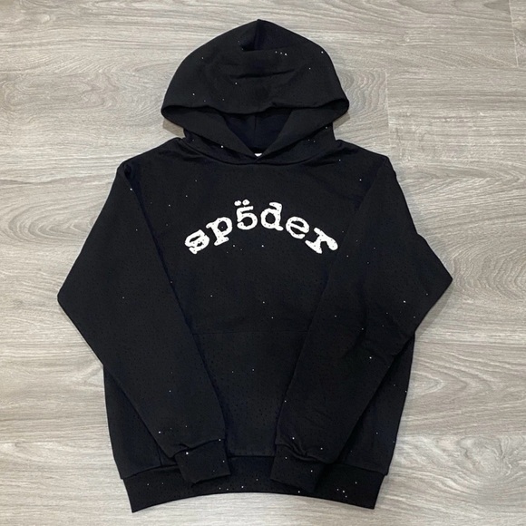 VVS Rhinestone Spider Hoodie Black Size Xl